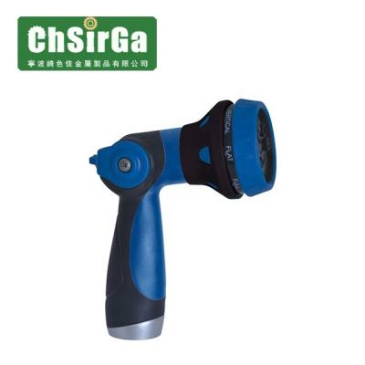 China Plastic T Handle Garden Soft Water Gun Control Multi Pattern Spray Nozzle, Outdoor Water Hose Spray Nozzles for sale