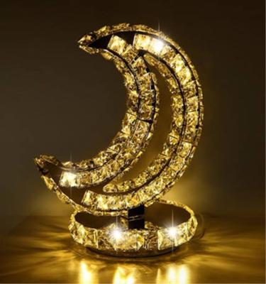 China modern decorative table lamp for sale modern chrome stainless steel crystal led table lamp for sale