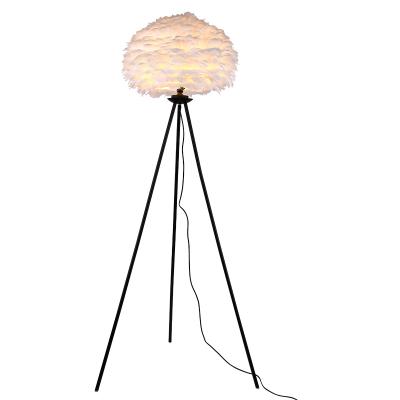 China Nordic High Quality Floor Lamp Designer Floor Lamp e27 Floor Lamp Position Tripod White Feather Lamp for sale