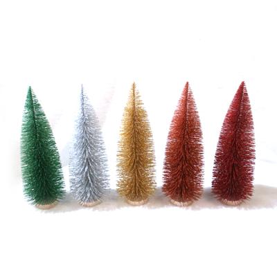 China Environmental Protection and Health Mini Natural Artificial Cedar Tabletop Multi Colored Window Set Trees Christmas Decoration for sale