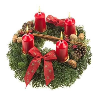 China Factory Wholesale Handmade Christmas Candlestick Wreath Environmental Friendly for sale