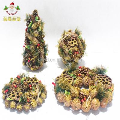 China Wholesale High Quality Environmentally Friendly Artificial Christmas Wreath Of Natural Materials Christmas Decorations Sets for sale