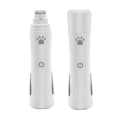 China USB Stored Rechargeable Pet Nail Polisher LED Light Charging Cat Dog Claw Care Pet Nail Grinder for sale