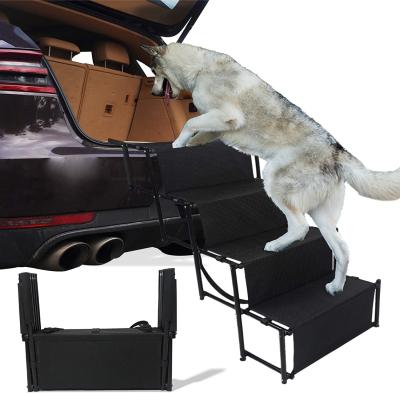 China Customized Breathable Folding Pet Ladder Outdoor Portable Surface For Portable Pet Stairs For Large Dogs for sale