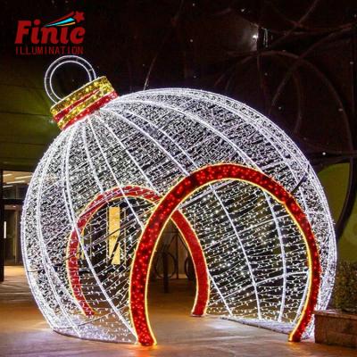 China FINIC Commercial Use Ip65 Artificial Rope String Light All Outdoor Holiday Mall Square Park 3D Ball Pattern Light Led for sale