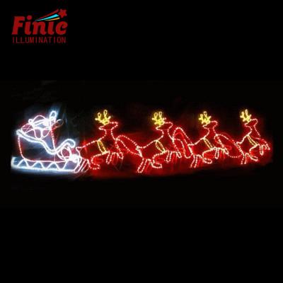 China European RGB Commercial Decor Festival Waterproof Ip65 Square Mall 2D FINIC Use Deer Sleigh Led Christmas Pattern Light for sale