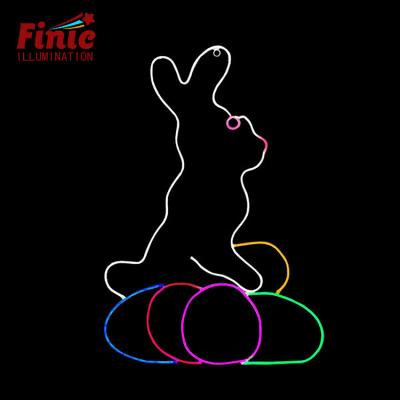 China CE RGB Easter Day FINIC Rabbit Pattern Popular Decorative Lamp Event Commercial Use Led Neon Lights for sale