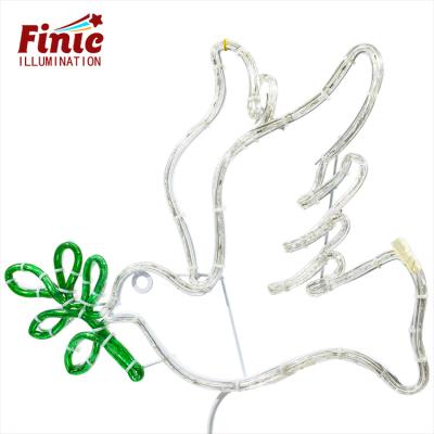 China Commercial Use FINIC Design 25 Size Dove RGB Artistic Rope String Light Led Bedroom Decoration Pattern Lights for sale