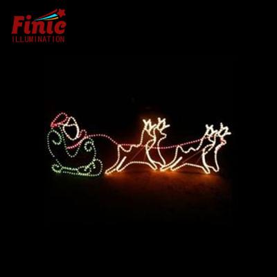 China FINIC Use Sale Commercial Promotional Rope Light Metal Frame IP65 Waterproof Pattern Lights Outdoor Decorative Light for sale