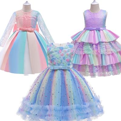 China Breathable Wholesale Kids Flower Girl Dress Embroidery Design Dress Kids Girls Floral Dress for sale