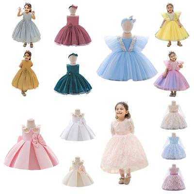 China MQATZ Anti-wrinkle Summer Baby Princess Clothes Children Birthday Party Wedding Dress Kids Embroidered Boutique Dresses Age 5 for sale