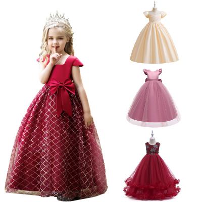 China MQATZ Washable Kids Dress Girls White Bridesmaid Dresses Wedding Dresses 10 Year Girl For Party for sale