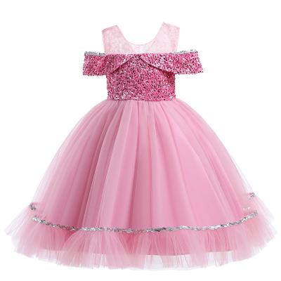 China Breathable Sequin Kids Ball Gown Birthday Fancy Dress Designs Girls Kids Ball Gown Bridesmaids Dress for sale