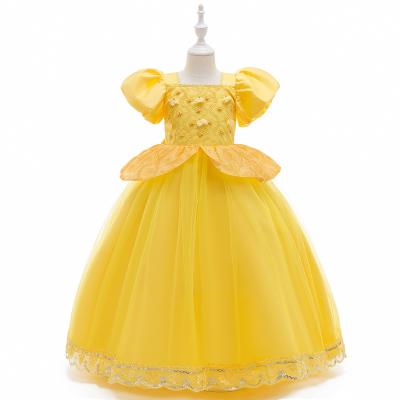 China MQATZ Princess Dress Kids Cosplay Yellow Dress Newest Style Breathable Dress Up Dress for sale