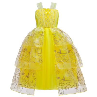 China MQATZ Halloween Clothing Princess Yellow Dress Cosplay Washable Girls Dress Up Kids Dress SMR009 for sale