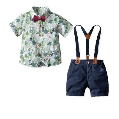 China Wholesale Anti Shrink Boys Clothes Cotton Material Newborn Baby Boy 2 Sets Boys Fits Short Sleeves Summer T-shirt for sale