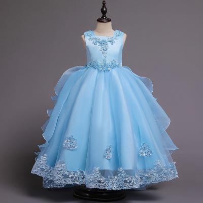 China Girls Embroidery Flower Breathable Luxury Party Wedding Max Dress 14 Years Old Ball Gown Dresses for sale