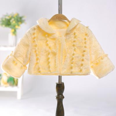 China Korean Polyester Latest Design Kids Fashion Winter Wear Woolen Shawl For Baby Birthday Dress Dress PJ011 for sale