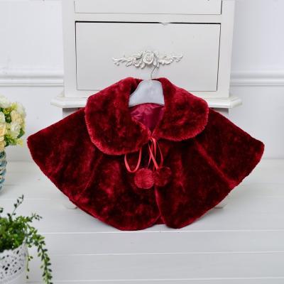 China Breathable Kids Girl Princess Tied Fur Jacket White Top For Children Bridal Clothing PJ-MM005 for sale