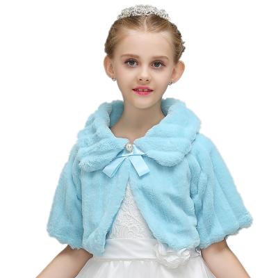 China Free shipping high quality coat breathable fluffy pashmina shawl for girls party wear children winter clothes PJ007 for sale