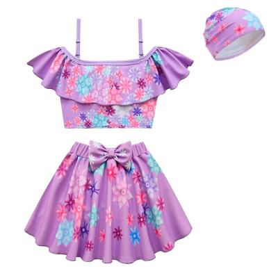 China Breathable Hot Sale Babies Swimming Suits Kids Girls Clothes Sets Age 3 To 10 Years Swimming Dress For Girls for sale