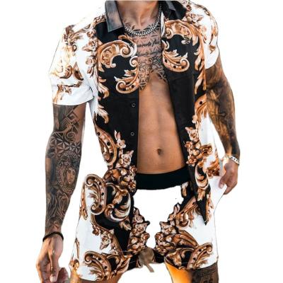 China New OEM Thermal Wholesale Custom Print Summer Hawaiian Beach Use Casual Mens Shirts Shorts Sets Mens Two Piece Shirt And Shorts for sale