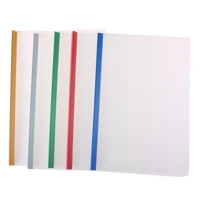 China Recyclable Stationery Colorful Sliding Sucker Rod Flange Water Make Clear A4 PP Report Covers With Resistant Colorful Sliding Bar Folder Cover Folder for sale