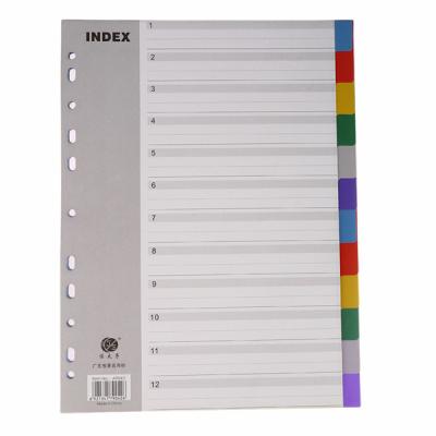 China Popular Hot Sale Eco-friendly Index Paper File Divider Folder A4 5 Tab Manila Bright Color Office Factory Pressboard for Office for sale