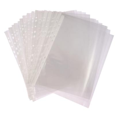 China Factory Wholesale Clear A4 Gloss 0.017-0.1mm Thick Plastic Sheets Eco-friendly Size 100/bag For Office 11 Holes Sheet Protectors for sale