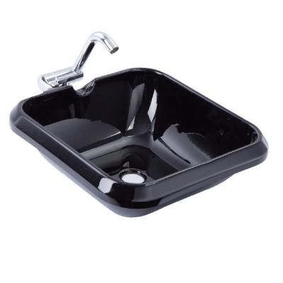 China Modern Black And White Single Hole Anti Hit Sink Circular Bathroom Wash Basin RV Multi Function Sink for sale