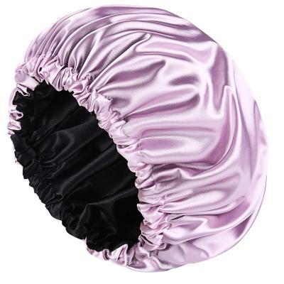 China Double-Layer Solid Color Satin Multi-Size Customized Sustainable Night Cap With Adjustable Buckle for sale