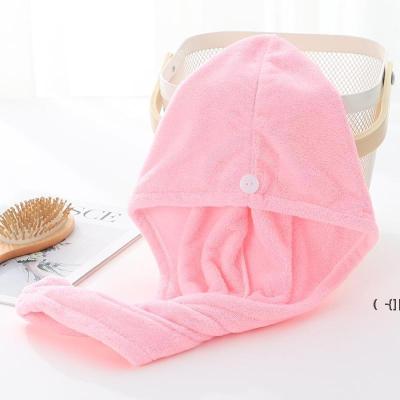 China Other Hair Microfiber Magic Quick Dry Towel Drying Turban Wrap Cap Hat Spa Bath Shower Cap for sale