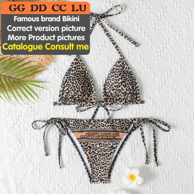 China Wholesale Custom Luxury Breathable Swimsuit Sexy Triangle Bikini Brands Woman Swimwear Famous Designer Letter Print Swimsuits for sale