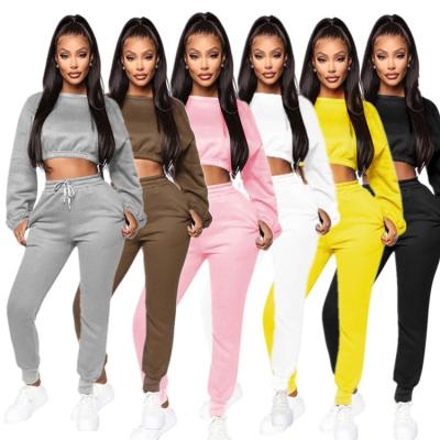 China 2021 Pure Color Autumn And Winter Sets Of 2 Piezas De Mujer Fashion Anti-Static Sports Leisure 2 Piece Pants Sets Women Two Piece Set Cl for sale