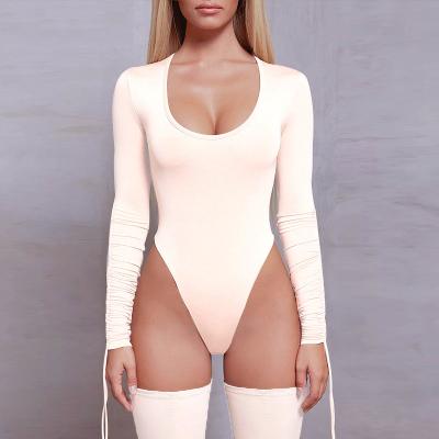 China Wholesale Women Long Sleeve Custom Logo QUICK DRY Full Body O-Neck Jumpsuit Knit Overalls for sale