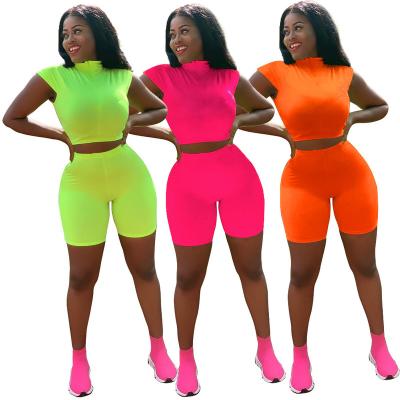 China Wholesale QUICK DRY Fitness Sleeveless Bike Women's Set Leisure Sports Seamless Neon Green Solid Color Equipments for sale