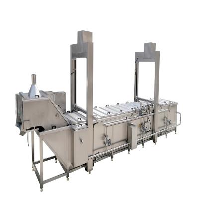 China Automatic Vegetable Processing Plant Machine Steam Heating Large Blanching Blanching Machine For Fruit for sale