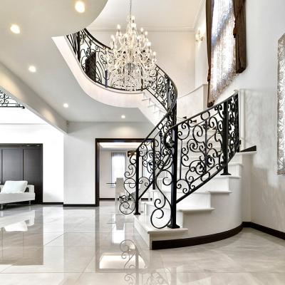 China Easily Assembled Decorative Galvanized Indoor Wrought Iron Stair Railings for sale