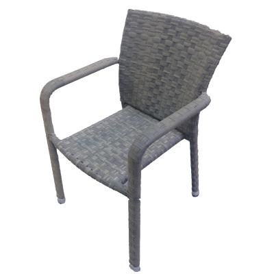 China Modern Restaurant Chairs Stackable Modern Aluminum Rattan Wicker Garden Chair for sale