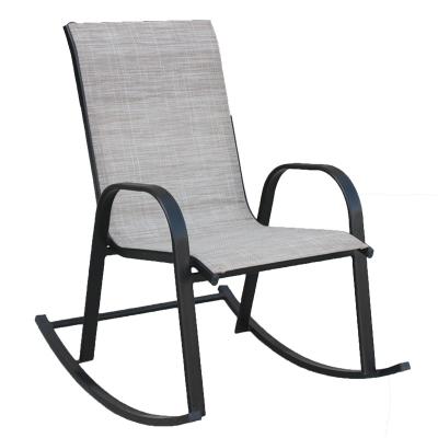 China Stacking Leisure Patio Clamp Heavy Duty Stackable Rocker Glider Steel Powder Coated 2 By 1 Teslin Garden Rocking Chair for sale