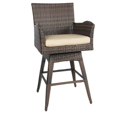 China Eco-freindly Poly Rattan Nightclub Furniture All Weather Swivel Bar Stool for sale