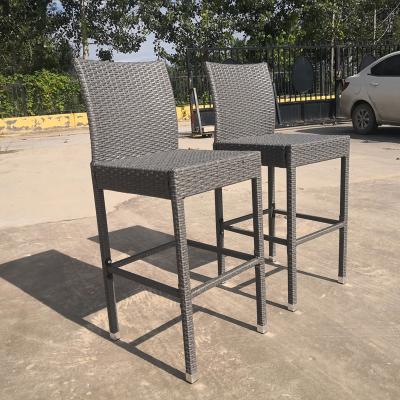 China BSCI Factory Nightclub Rattan Effect Bar Furniture Non-rusting Steel Wicker Back Bar Stool High for sale