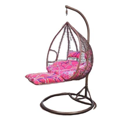 China Colorful Water Leisure Egg Chair Garden Polyrattan Drop Shape Swing Basket Hanging Chair for sale