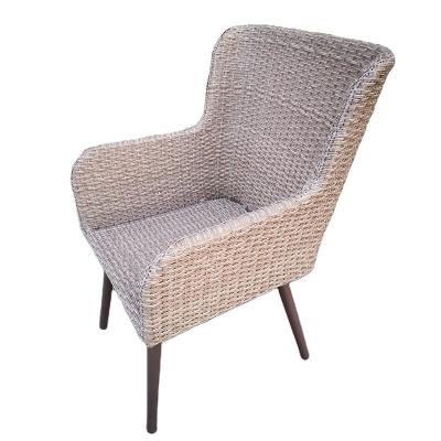 China Eco-friendly wholesale steel poly wood fiber rattan back outdoor garden sofa chair for sale