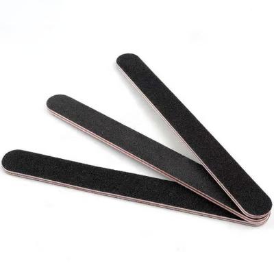 China 180 Dual Sides Black Manicure Emery 100-180 Grit Nail File Emery Board Disposable Sadding Nail File for Nails for sale