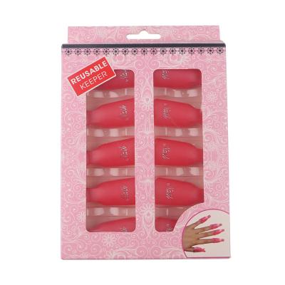 China Plastic Nail Art Pink Soak Off Cap Clip Gel Nail Polish Remover Clips Soak Off Caps 19*13.5*2.5cm/pack for sale