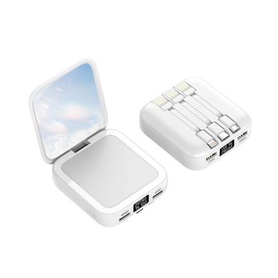 China Easy Carry Mini Power Bank 10000mah Fast Charging Capacity Dual Usb Fast Charging Power Bank Charge Power Bank With Travel Makeup Mirror for sale