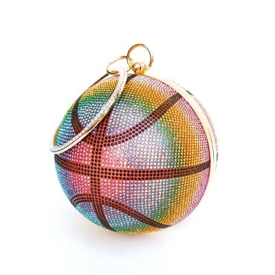 China 2021 New Fashion Style Rhinestone Bling Basketball Ball Bags, Luxury Evening Clutch Bags Ladies, Evening Clutch Bags for sale