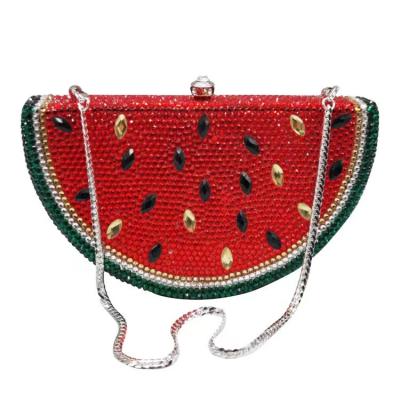 China 2022 new fashion rhinestone watermelon style women bags handbag, luxury handbag, custom made handbag for sale