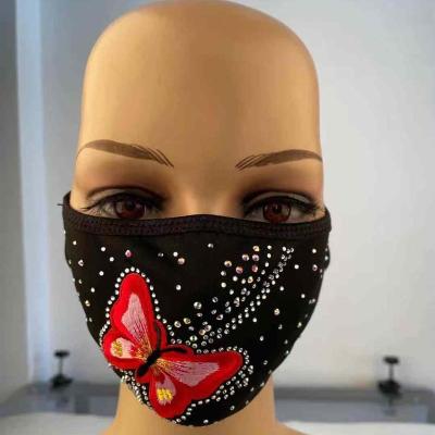 China Festival decor 2020 fashion masks bling rhinestone, black rhinestone mask, butterfly rhinestone masks for party decoration for sale